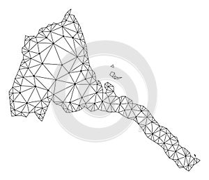 Polygonal Carcass Mesh Vector Map of Eritrea