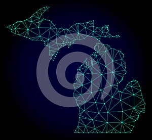 Polygonal 2D Mesh Vector Map of Michigan State