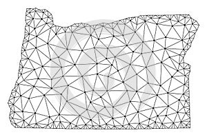 Polygonal Wire Frame Mesh Vector Map of Oregon State
