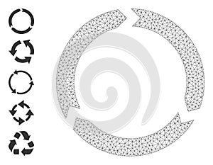 Polygonal Mesh Rotation Icon with Simple Glyphs