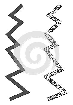 Vector 2D Mesh Zigzag Line and Flat Icon