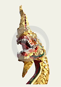 Polygonal naga or snake, polygon geometric imaginative animal photo