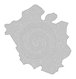 Polygonal Network Mesh High Resolution Raster Map of Chandigarh City Abstractions