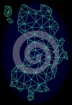 Polygonal Network Mesh Vector Abstract Map of Ko Tao