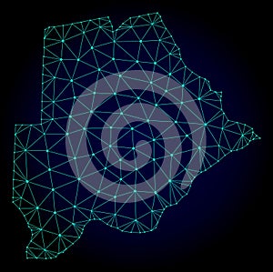 Polygonal Network Mesh Vector Map of Botswana