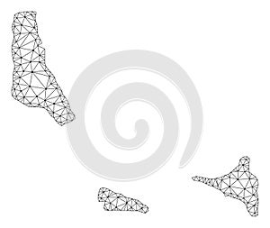 Polygonal Network Mesh Vector Map of Comoros Islands