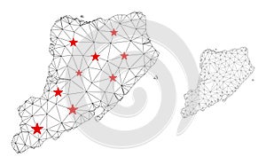 Polygonal Network Mesh Vector Staten Island Map with Stars