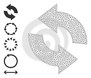 Polygonal Network Refresh Icon with Simple Glyphs