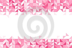 Polygonal pink mosaic background. Abstract low poly vector illustration. Triangular pattern, copy space. Template
