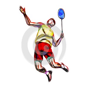 Polygonal professional badminton player