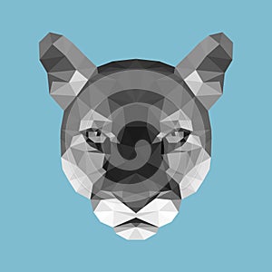 Polygonal puma head