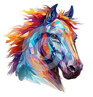 polygonal rainbow horse