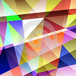 Polygonal rainbow mosaic background. Abstract low poly vector illustration. Triangular pattern, copy space. Template