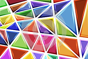 Polygonal rainbow mosaic background. Abstract low poly vector illustration. Triangular pattern, copy space. Template