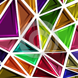 Polygonal rainbow mosaic background. Abstract low poly vector illustration. Triangular pattern, copy space. Template