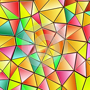 Polygonal rainbow mosaic background. Abstract low poly vector illustration. Triangular pattern in halftone style