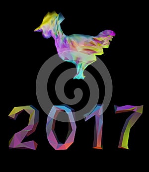 Polygonal rooster and numbers 2017 new year