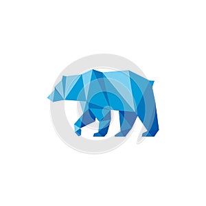 Polygonal Shape bear Logo vector animals