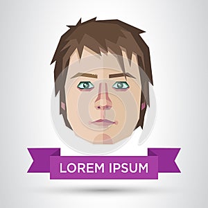 Polygonal style face vector illustration.