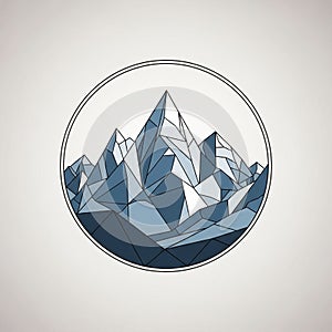 Polygonal-style illustration of a mountain range