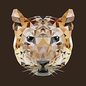 Polygonal tiger, polygon geometric wild animal, vector