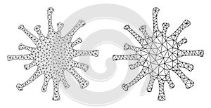 Covid-19 Virus Icon - Vector Triangle Mesh