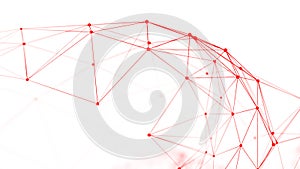 Polygonal white background with connecting dots and lines. Network connection structure. Plexus effect. 3d rendering