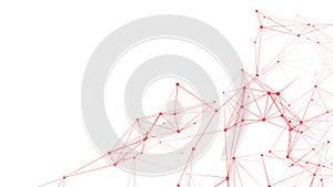 Polygonal white background with connecting dots and lines. Network connection structure. Plexus effect. 3d rendering