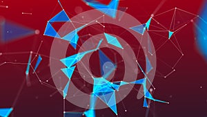 Polygonal white background with connecting dots and lines. Network connection structure. Plexus effect 3d rendering