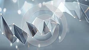 Polygonal white shape 3D render illustration