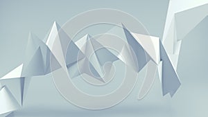 Polygonal white shape 3D rendering
