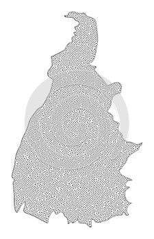 Polygonal Wire Frame Mesh High Detail Raster Map of Tocantins State Abstractions