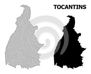 Polygonal Wire Frame Mesh High Resolution Vector Map of Tocantins State Abstractions