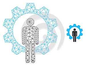 Polygonal Wire Frame Mesh Human Resources Icon