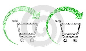 Polygonal Wire Frame Mesh Repeat Purchase Order and Mosaic Icon