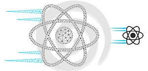 Polygonal Wire Frame Mesh Rush Atom Icon