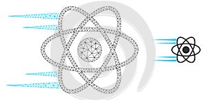 Polygonal Wire Frame Mesh Rush Atom Icon