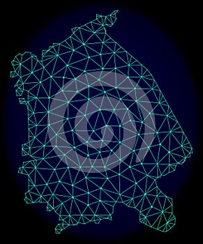 Polygonal Wire Frame Mesh Vector Abstract Map of Pavlodar Region photo