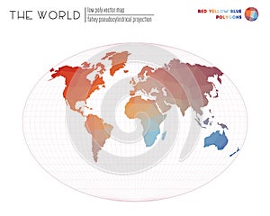 Polygonal world map.