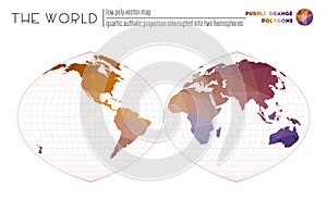 Polygonal world map.