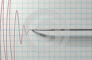 Polygraph Needle And Drawing photo