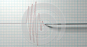 Polygraph Needle And Drawing photo