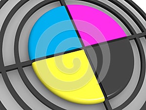 Polygraphic target. CMYK