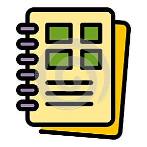 Polygraphy notebook icon color outline vector
