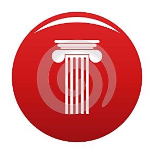 Polyhedral column icon vector red