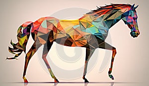 Polyhedral Majesty Geometric Horse Artwork