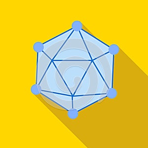 Polyhedron icon in flat style