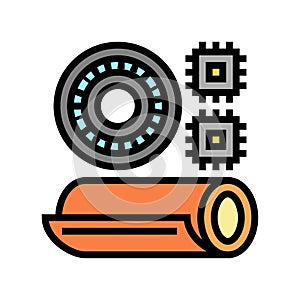 polyimides thermoset color icon vector illustration