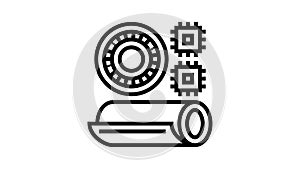 polyimides thermoset line icon animation