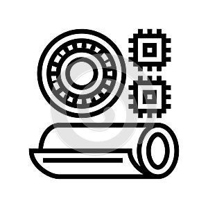 polyimides thermoset line icon vector illustration